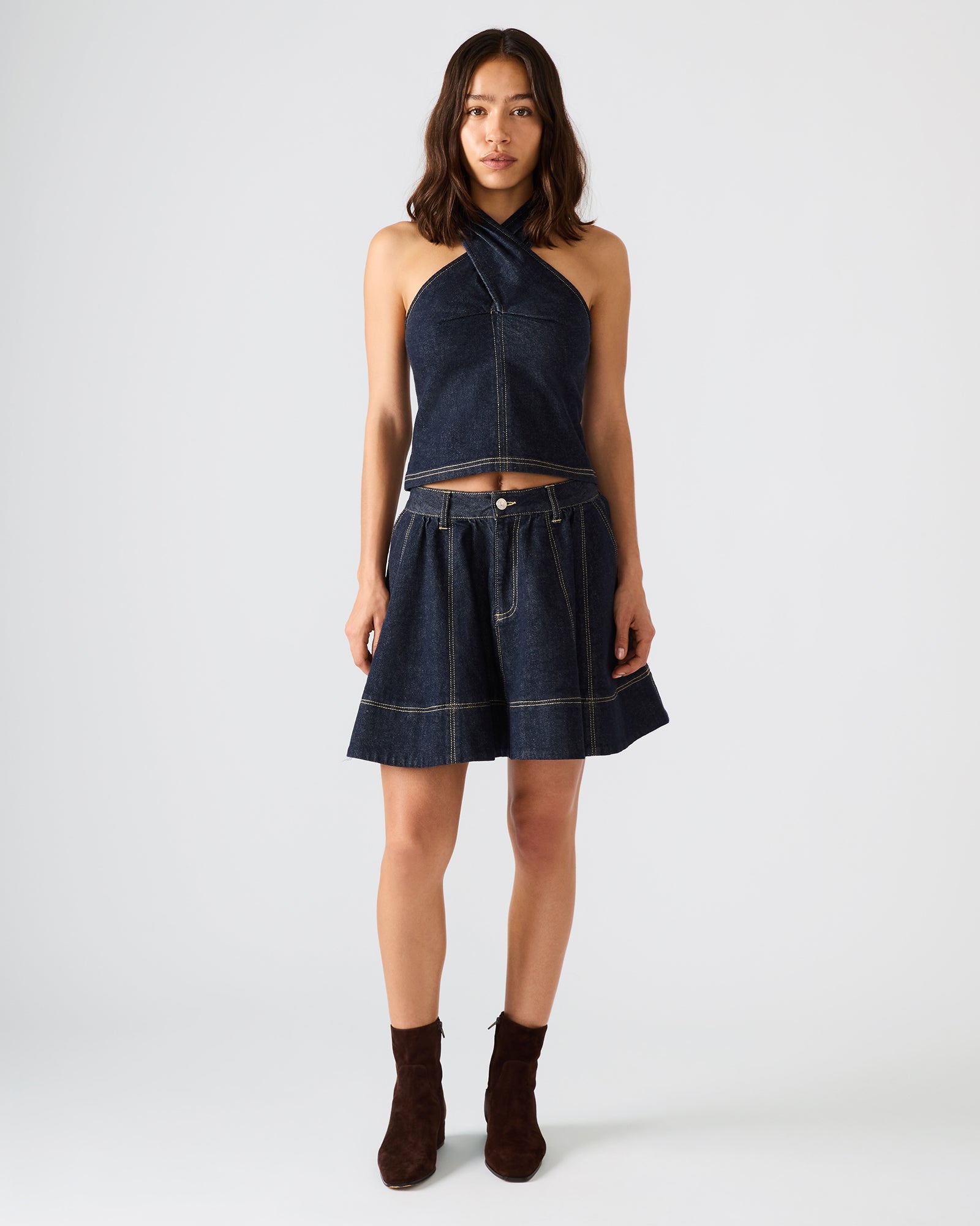 SLOAN DENIM SKIRT INK